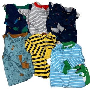 12 Month Boy Pajama Lot (6 onesies)